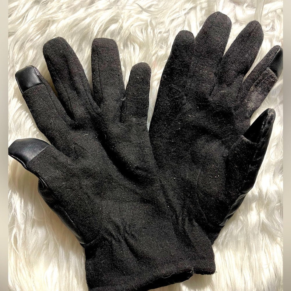 Electronics/Screen Touch Black Leather Gloves - image 5